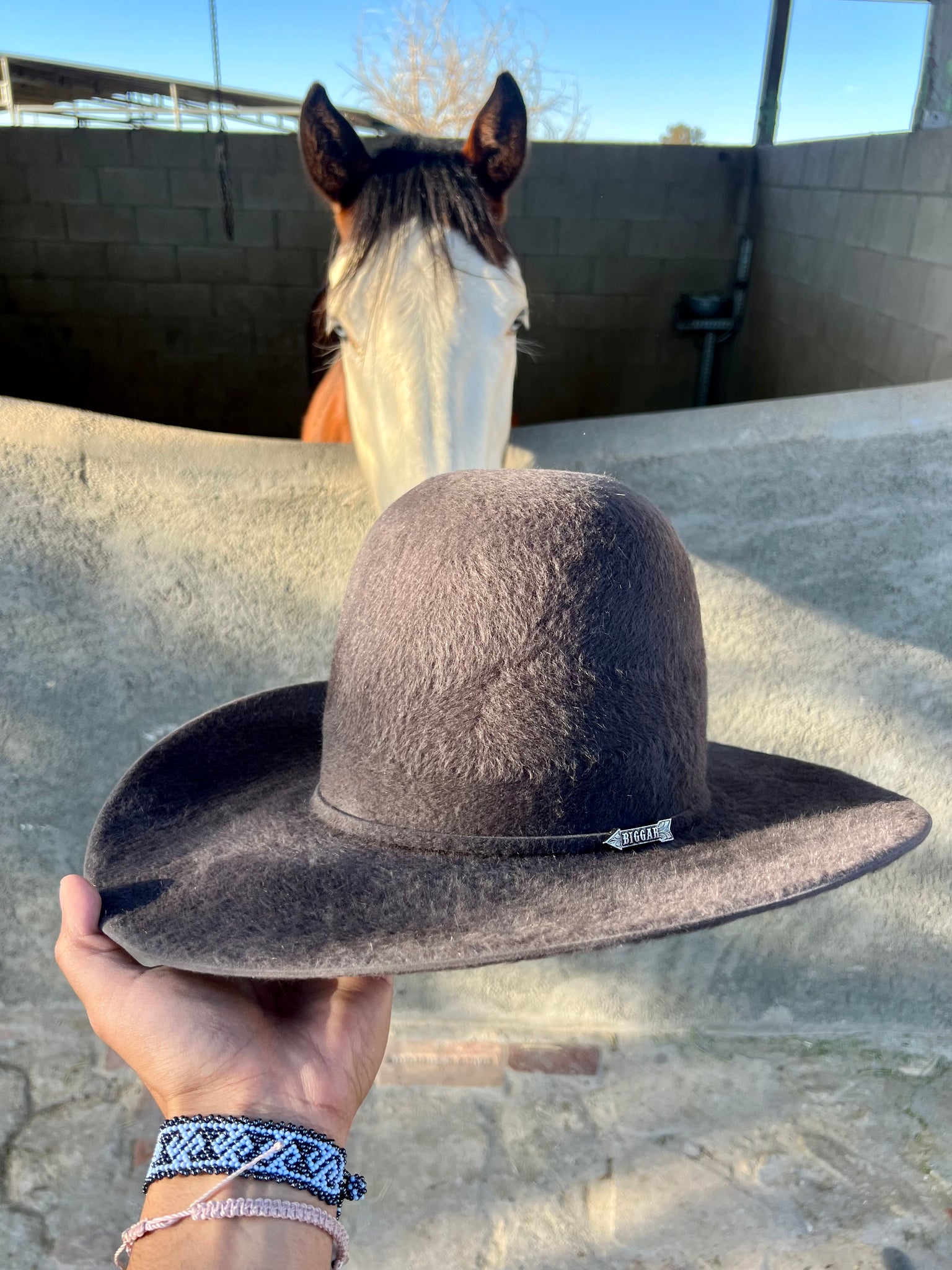 10x Biggar Hats Tall Crown Steel Grizzly